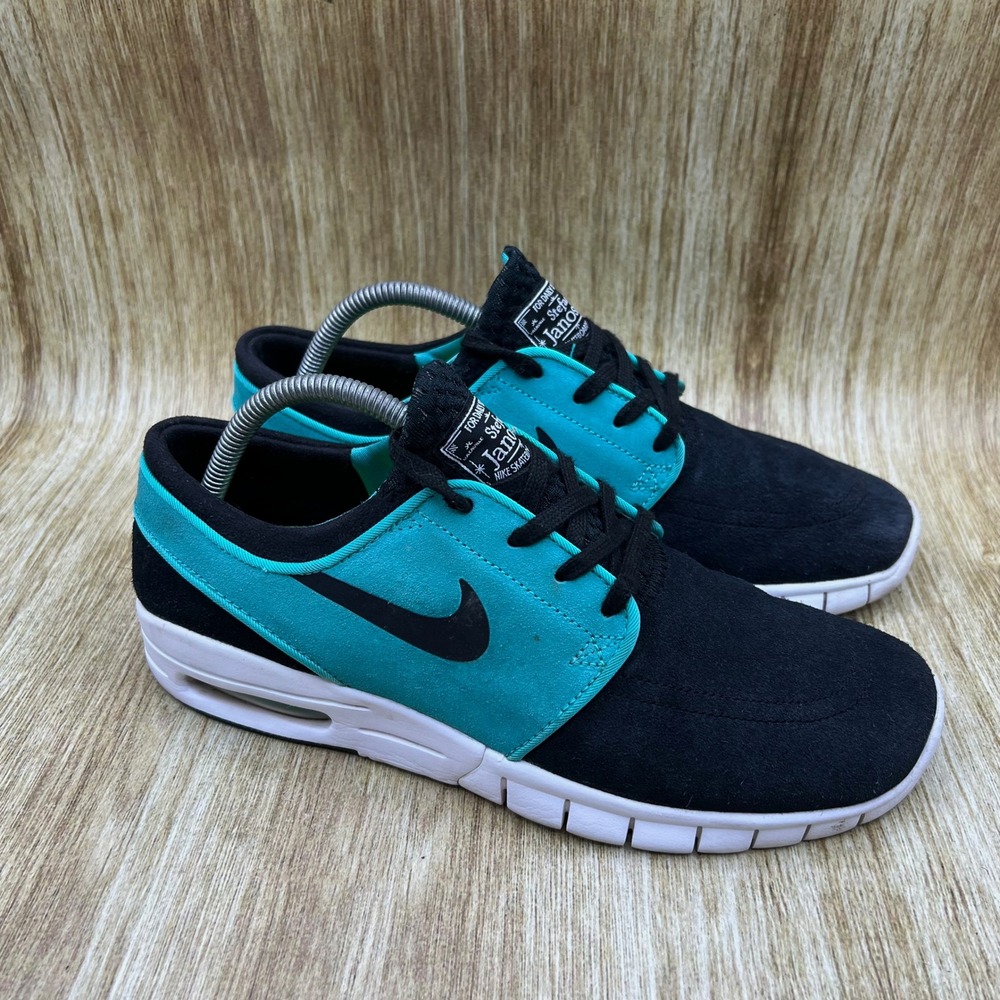 Nike Stefan Janoski Max SB Men's Size 8 Black Teal Suede Skate Shoes 685299-031